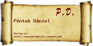 Péntek Dániel névjegykártya